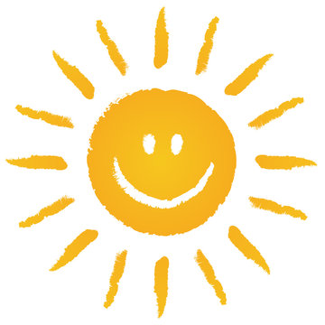 Die Sonne lacht! Locker gezeichnete Sonne &ndash; Vektor/freigestellt