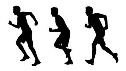 man running silhouettes set 1
