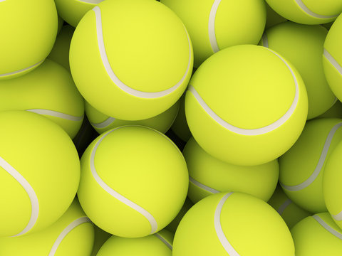 Heap of tennis balls