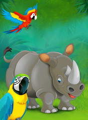 Cartoon tropical or safari - illustration