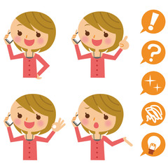 女性　スマートフォン