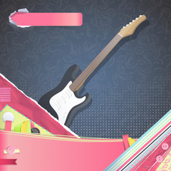 Nice design with realistic bass on vintage background.