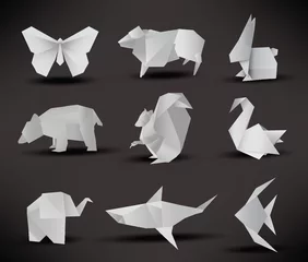 Papier Peint photo Lavable Animaux géométriques Animaux en origami