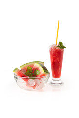 fresh watermelon juice in a glass