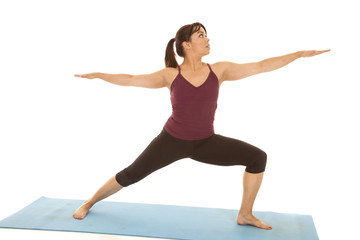 woman fitness yoga leg warrior