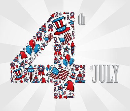 4th july independence day icons
