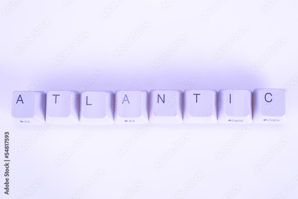 Fototapete atlantic word written with computer buttons