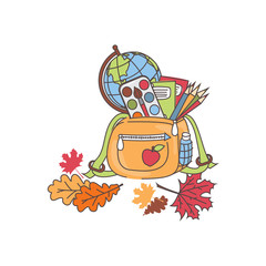 Illustration of school bag on white background