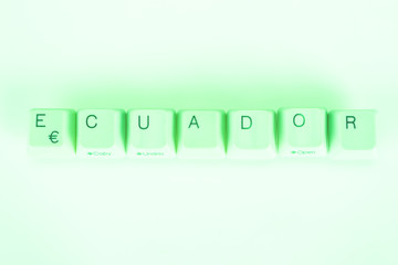 Ecuador word written with computer buttons