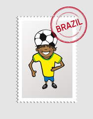 Brazilian cartoon person postal stamp