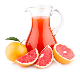 grapefruit juice with ripe grapefruits