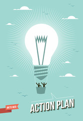 Marketing web action plan light bulb illustration