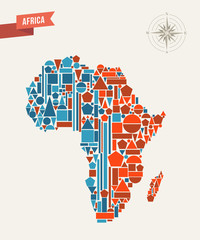 Africa geometric figures map