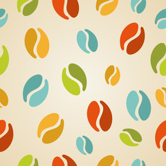 Obrazy na Szkle  Ilustracja kolorowy wzór ziaren kawy
