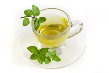 Cup of fresh mint tea