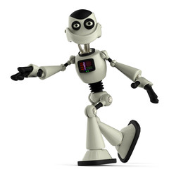 white robot hero pose