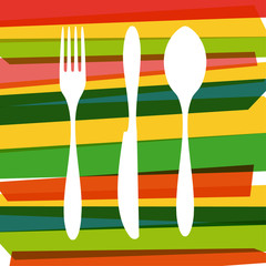 Cutlery silhouettes illustration