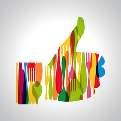 Multicolor cutlery thumb up