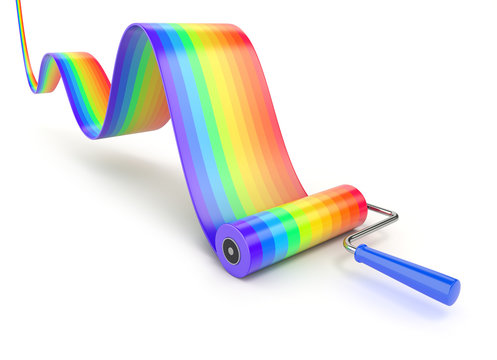 recommend clip art: Colorful paint roller