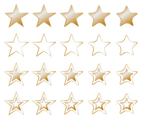 Bronze Stars Icon Set