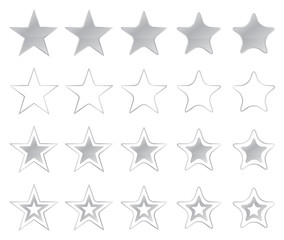 Silver Stars Icon Set