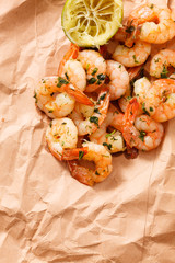 shrimps with lime and parsley