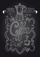 Chalkboard coffee shop illustration