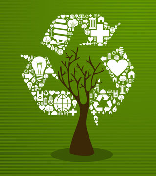 Green recycle concept tree
