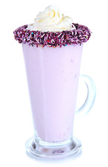 Delicious milk shake isolated on white