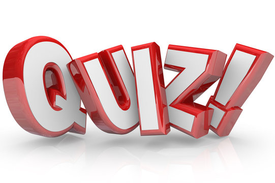 Quiz Red 3D Word Test Exam Assessment