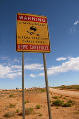Obraz premium road sign outback australia