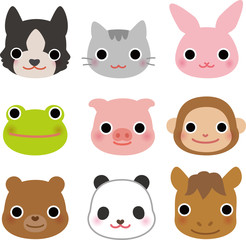 Fototapeta premium いろいろな動物の顔