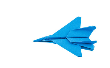 Origami F-15 Eagle Jet Fighter isolated on white background - obrazy, fototapety, plakaty