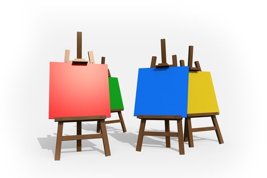 Colorful Painting Easels