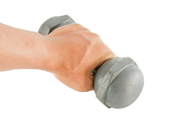 Dumbbell in hand