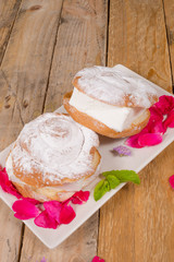 Ensaimada ice cream sandwich
