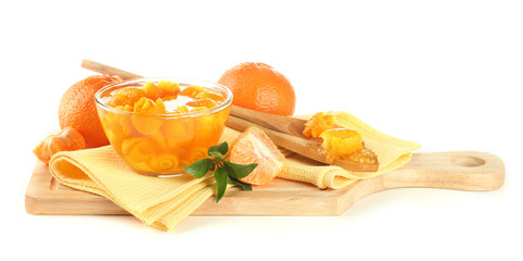Orange jam with zest and tangerines