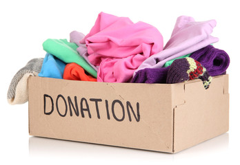 Donation box isolated on white