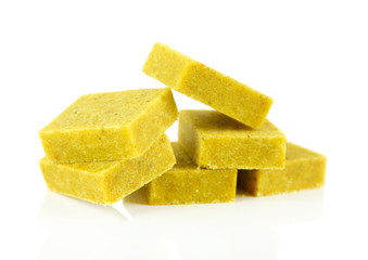 Bouillon cubes, isolated on white
