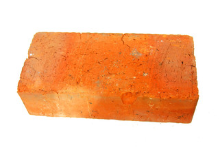 Old red brick isolated