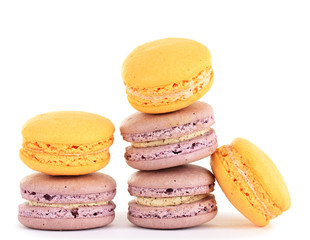 Gentle macaroons isolated on white