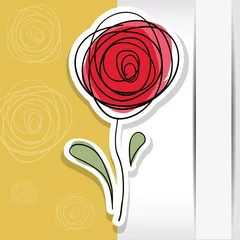 Stickers pour porte Fleurs abstraites Fond floral avec des roses abstraites