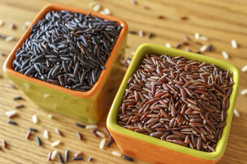 2 bols de riz - balck and red rices food, nutrition - 54833739