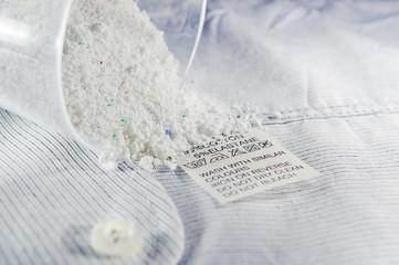 Laundry advice clothing tag.