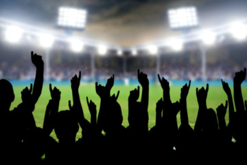 Plakat Fani piłki nożnej na stadionie
