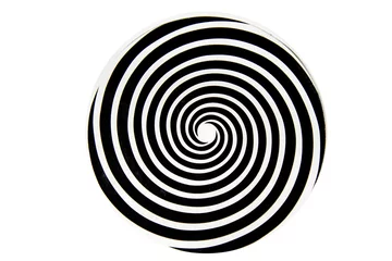 Poster Black and white hypnotic whirlpool shape © Vladislav Gajic