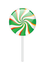 Green lollipop on white