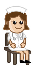 Nurse Sitting - Doctor & Medical Character Concept