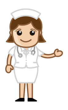 Nurse Presenting - Doctor & Medical Character Concept
