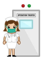 Nurse Outside the Operation Theater - Doctor & Medical